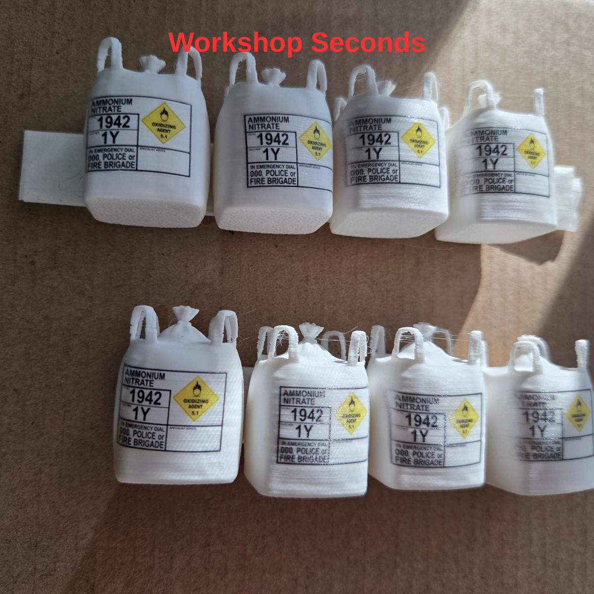 Workshop Seconds – 1:50 Scale Bulka Bags Ammonium nitrate| Bulk Lot of 36