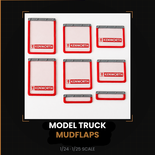 Model Truck Mud Flaps Kenworth 1/24 1/25 Scale — 8 Piece Set