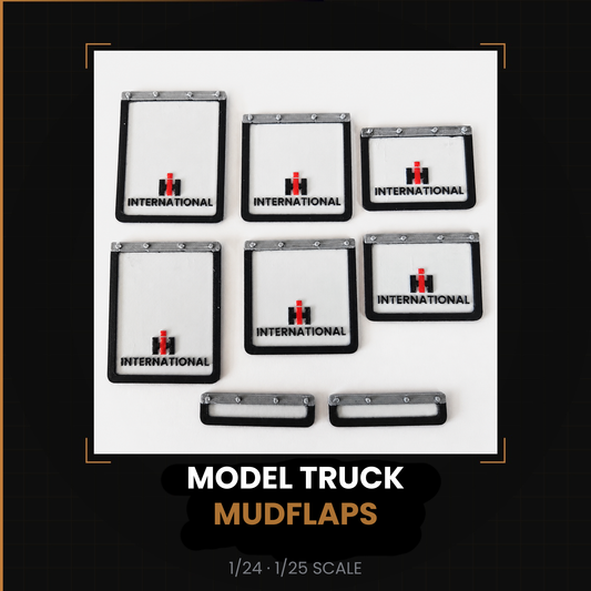 Model Truck Mud Flaps International 1/24 1/25 Scale — 8 Piece Set