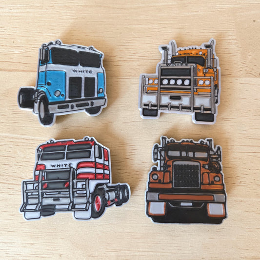 White Truck Magnet Set – Limited Edition A | Set of 4