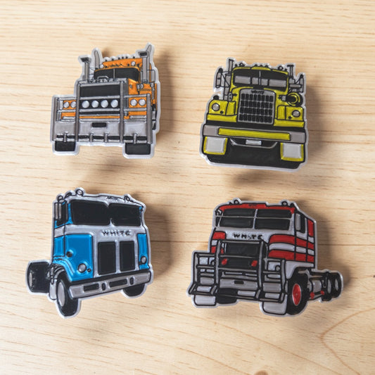 White Truck Magnet Set – Limited Edition C | Set of 4