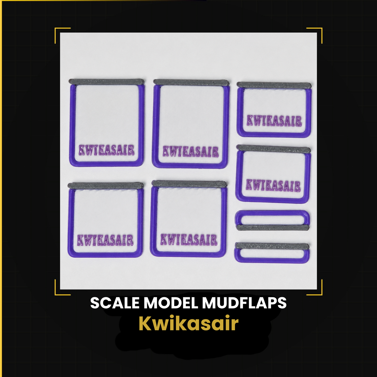 Model Truck Kwikasair Mud Flaps — 8 Piece Set