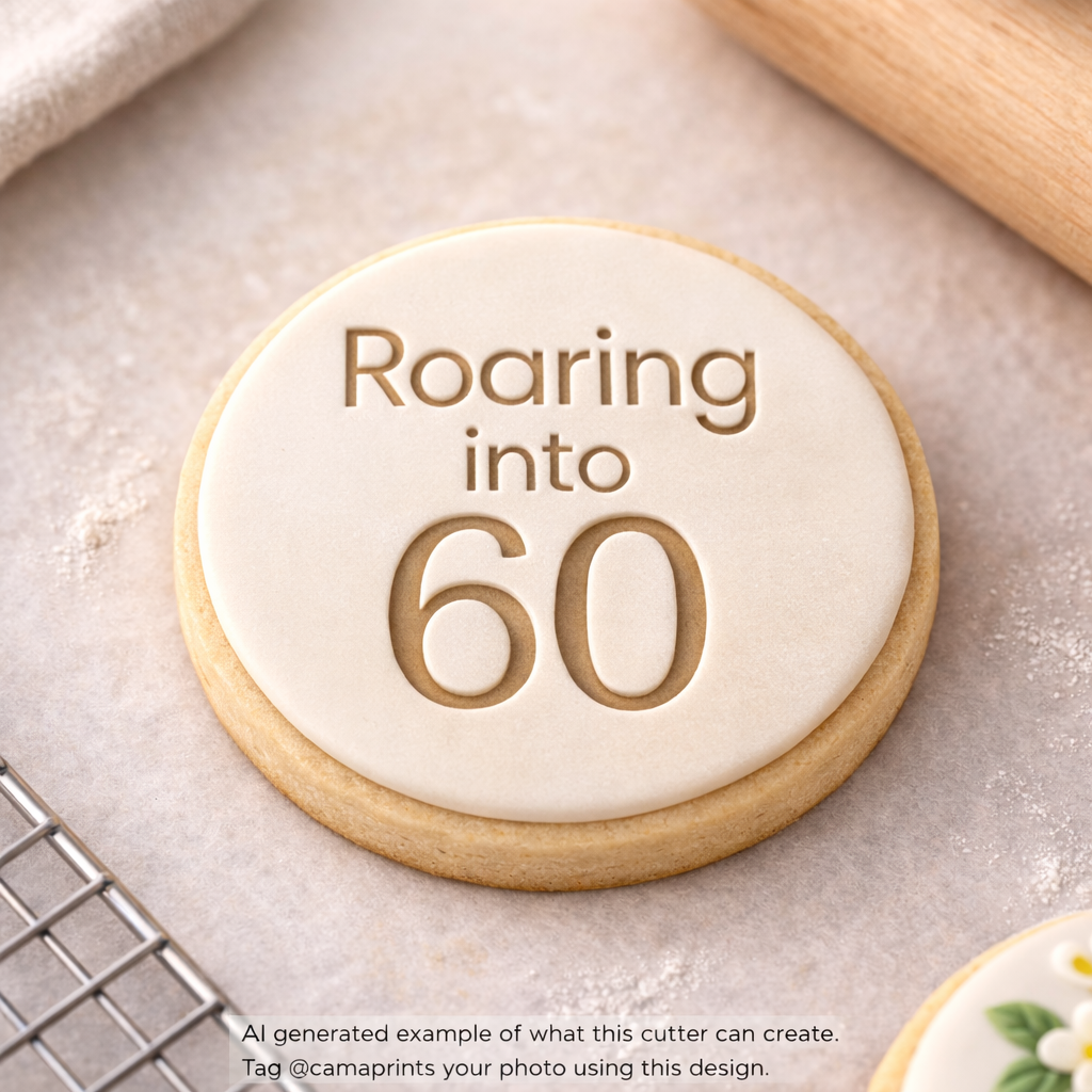 Personalised Round Cookie Cutter & Stamp Set | Modern Bold Design