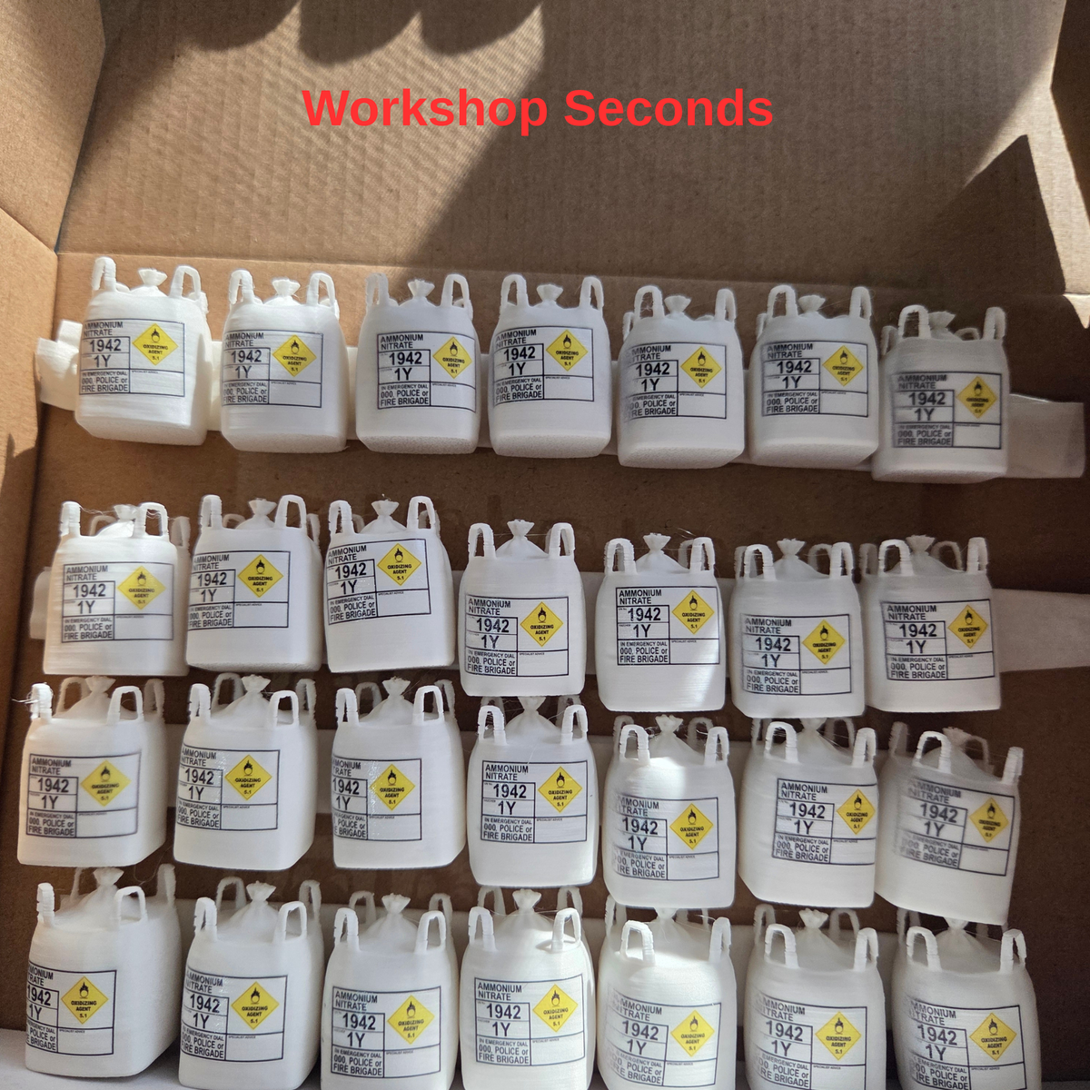 Workshop Seconds – 1:50 Scale Bulka Bags Ammonium nitrate| Bulk Lot of 36