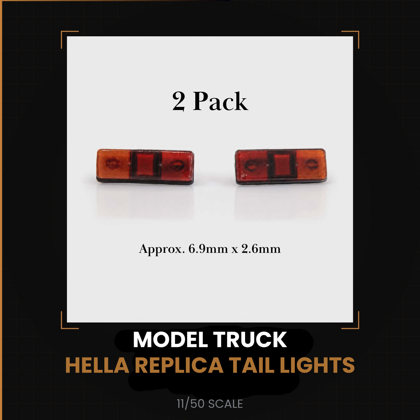 Hella Replica Tail Lights 1/50 Scale Model Truck