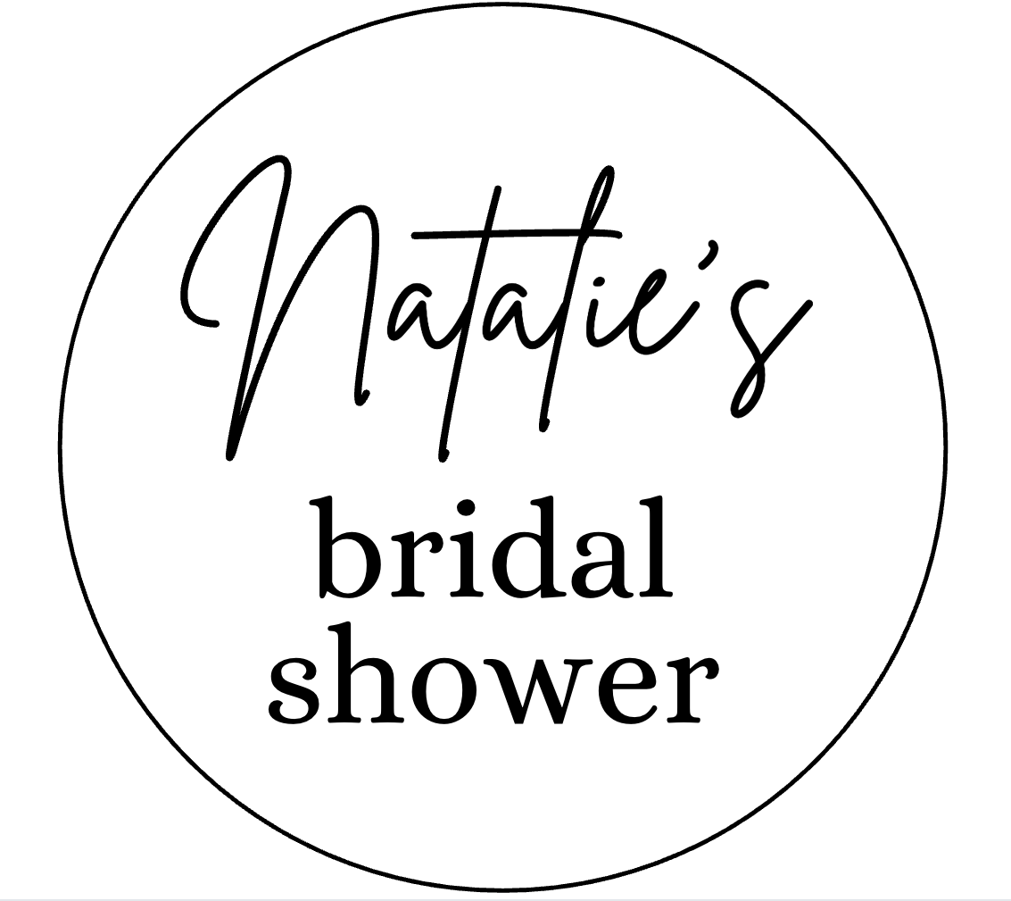 Personalised Round Bridal Shower Cookie Cutter & Stamp Set | Custom Name Script
