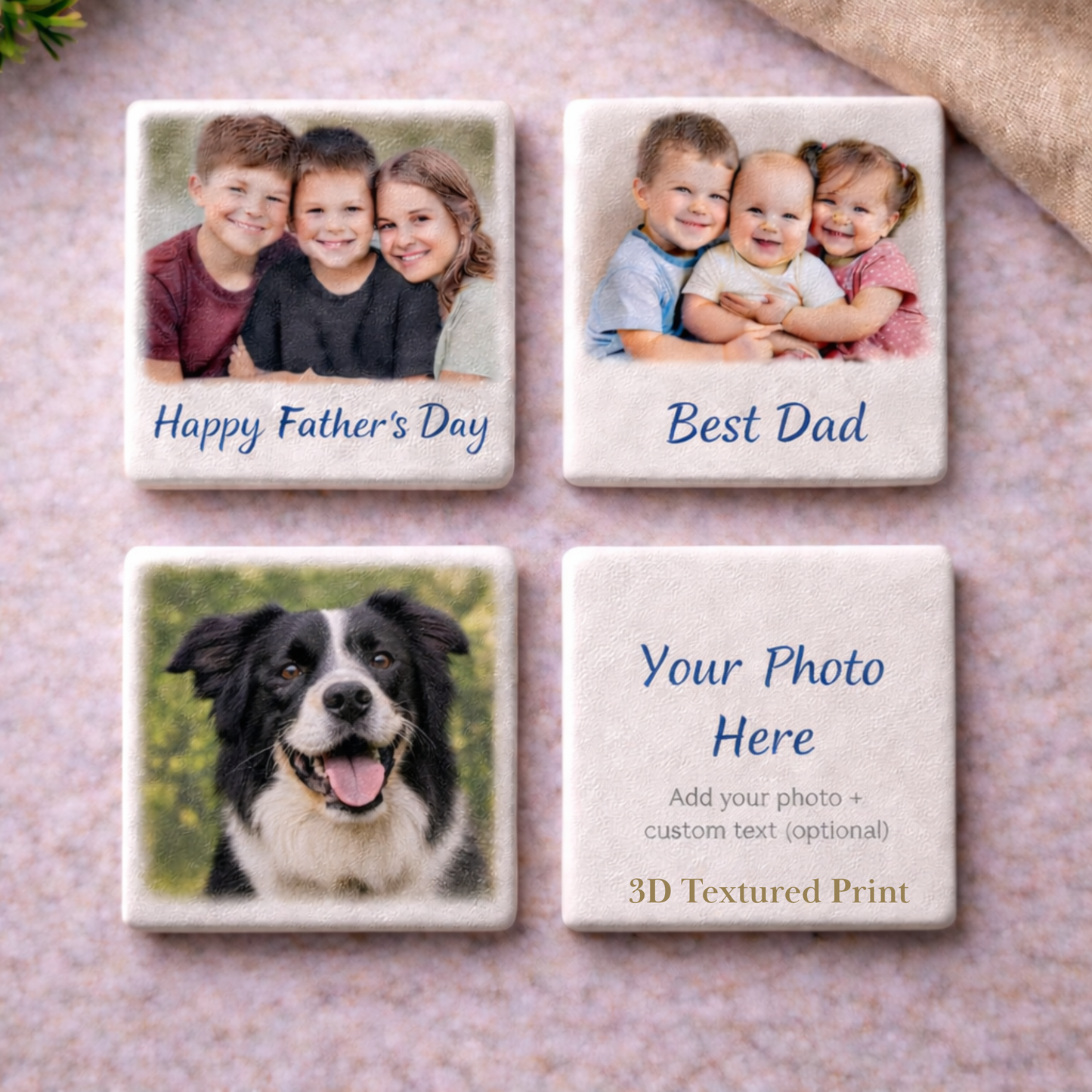 Custom Photo Ceramic Magnet – 3D Textured Keepsake