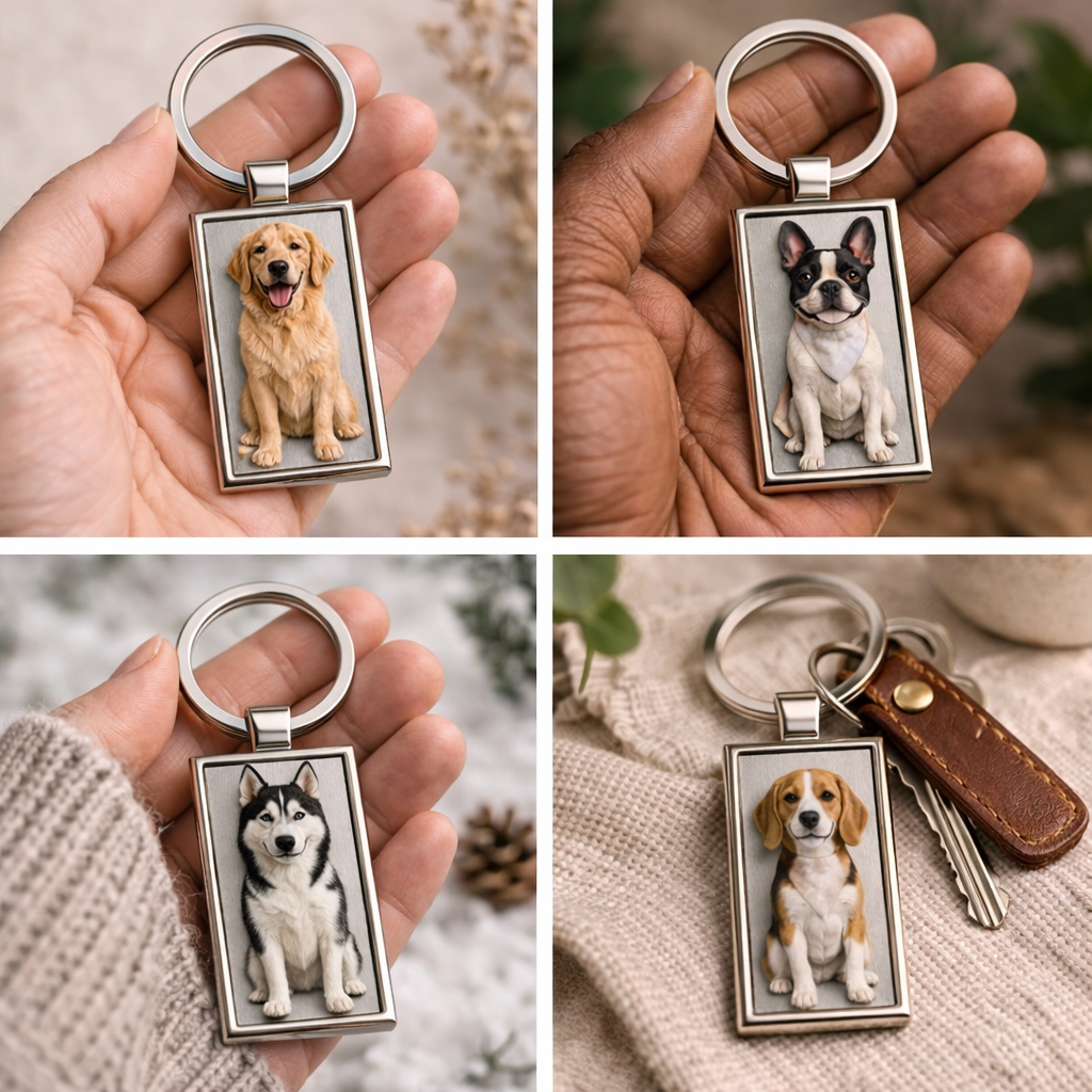 Custom Photo Keychain – 3D Textured Keepsake