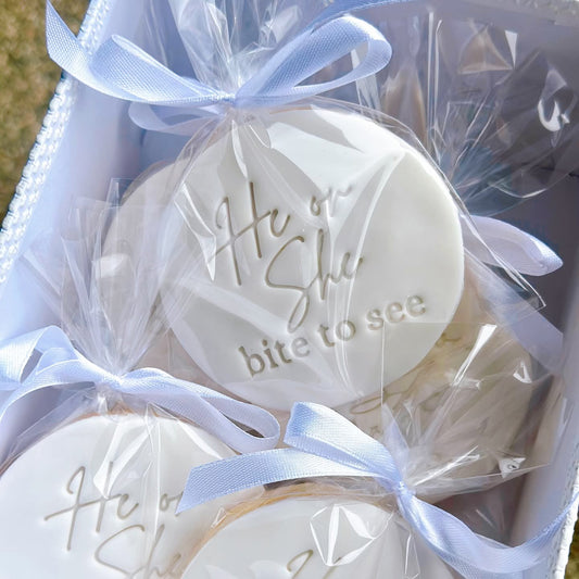 He or She Bite to See Cookie Cutter & Stamp Set