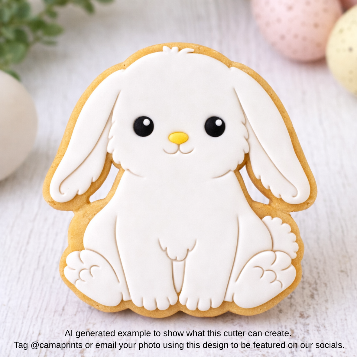 Fluffy Bunny Cookie Cutter & Embosser – Easter Cookie Cutter