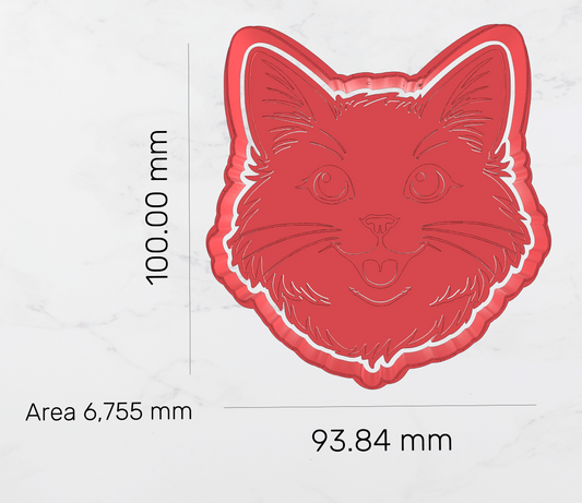 Fluffy Cat Cookie Cutter & Stamp Set