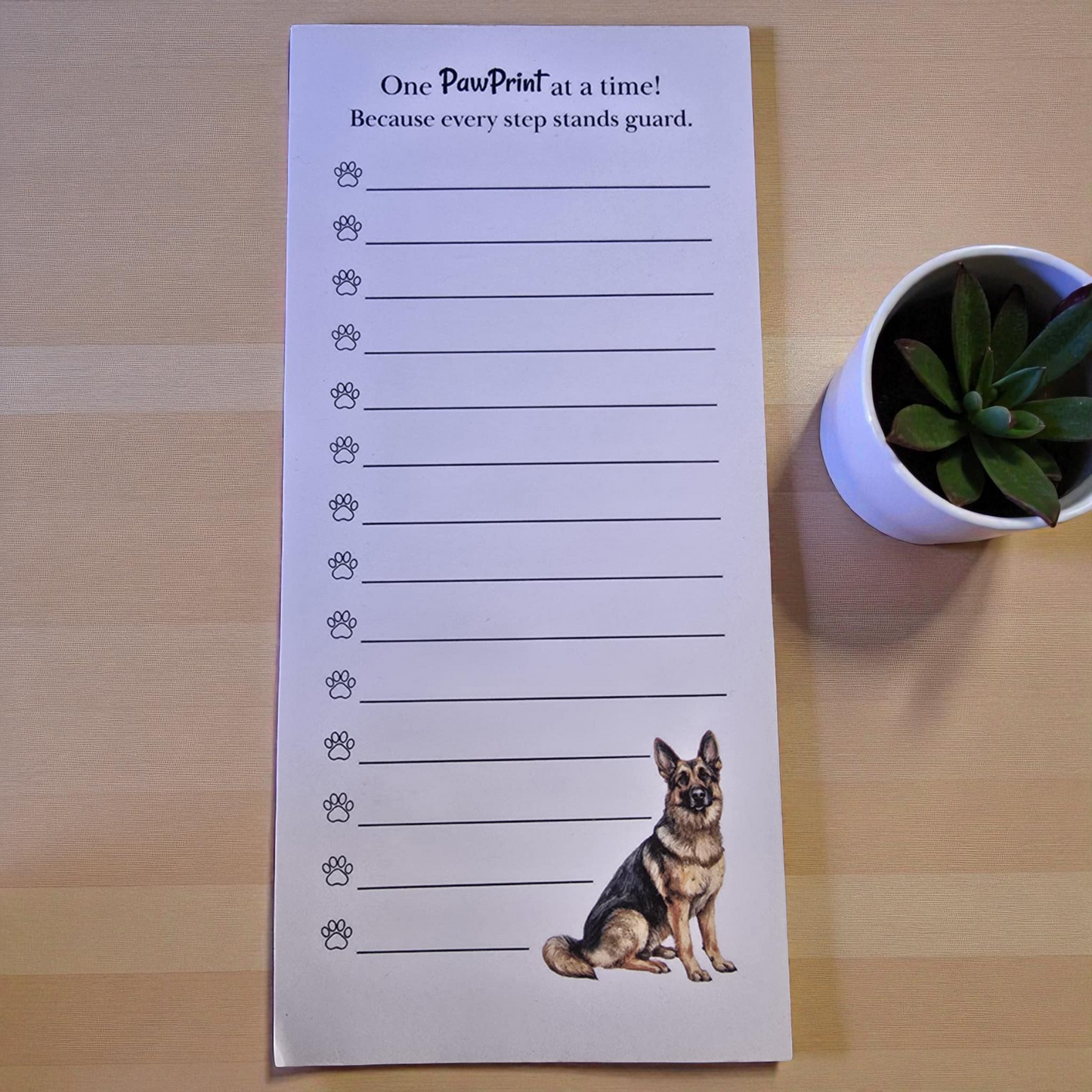 PawPrints Dog Notepad – German Shepherd