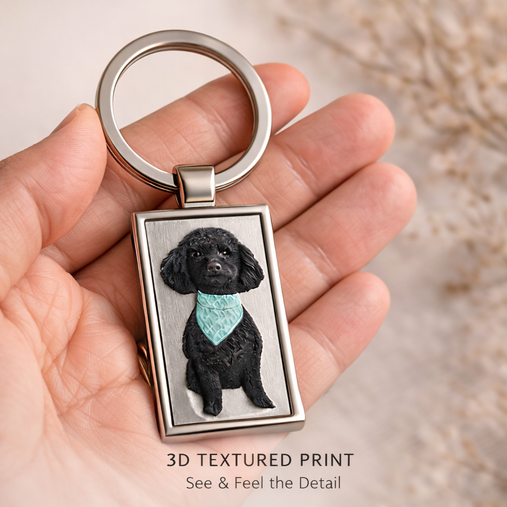 Custom Photo Keychain – 3D Textured Keepsake