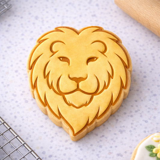 Lion Head Cookie Cutter & Stamp Set