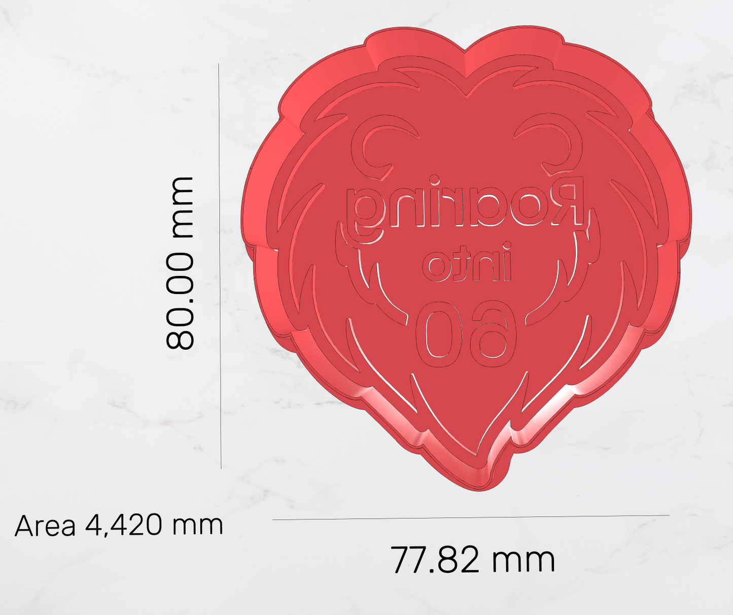 Personalised Lion Head Cookie Cutter & Stamp Set version 2