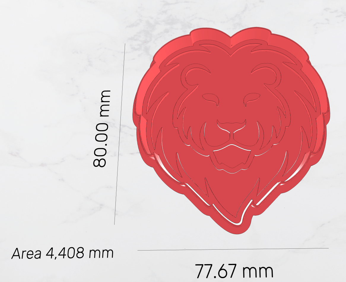 Lion Head Cookie Cutter & Stamp Set