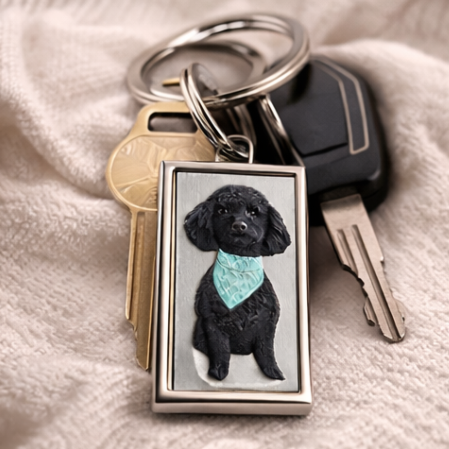 Custom Photo Keychain – 3D Textured Keepsake