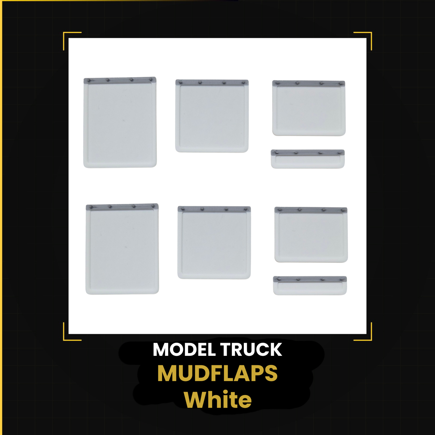 Model Truck Mud Flaps — 8 Piece Set