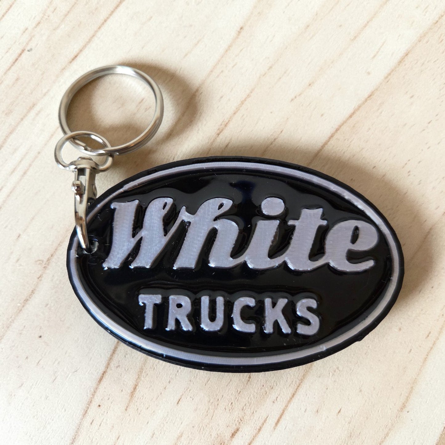 White Truck Keychains & Magnets