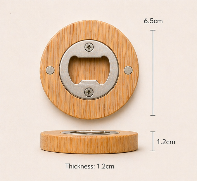 Custom Wooden Magnet Bottle Opener – 3D Textured Keepsake