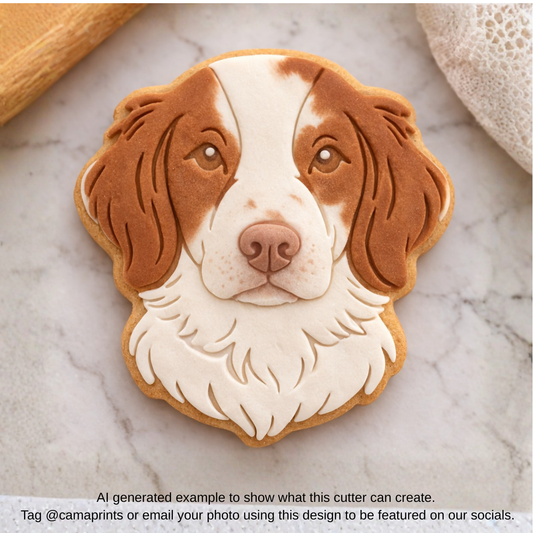 Brittany Spaniel Cookie Cutter & Stamp Set