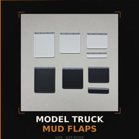 Model Truck Mud Flaps 1/24 1/25 Scale — 8 Piece Set