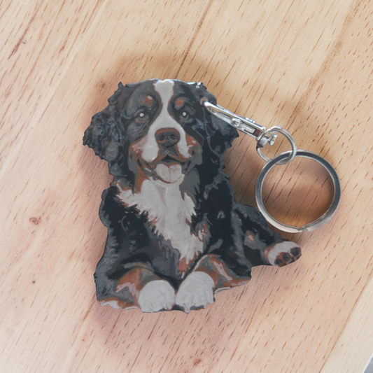 PawPrints Dog Keychain – Bernese Mountain Dog