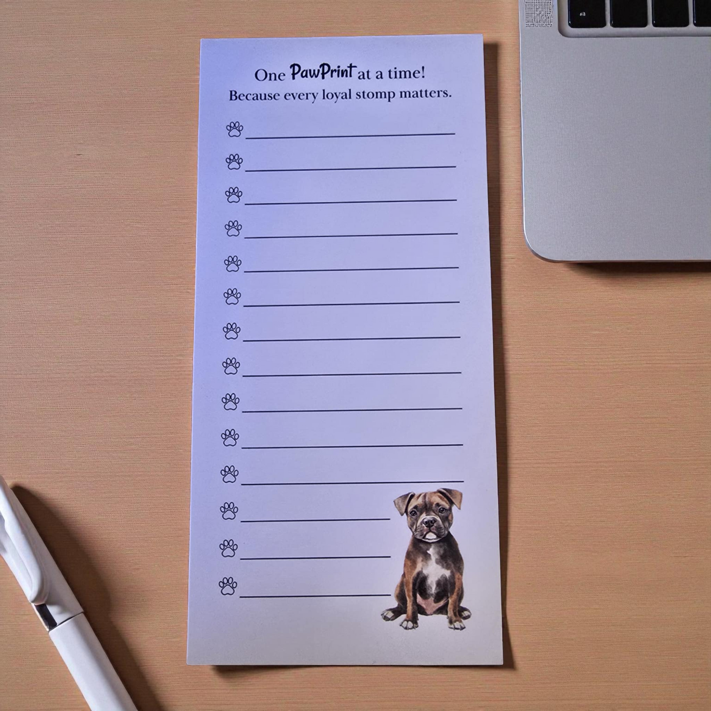PawPrints Dog Notepad – Staffordshire Bull Terrier